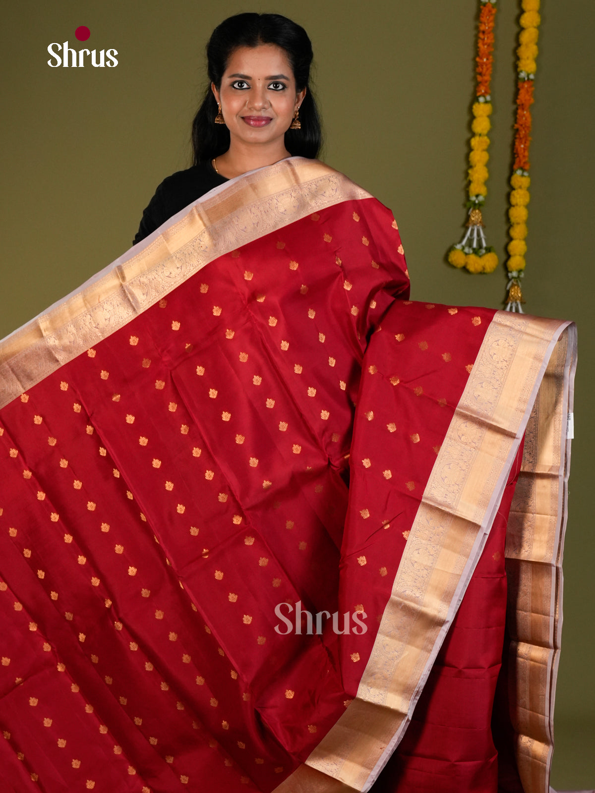 EAS12335 - Kanchipuram-halfpure Saree - Shop on Shrus.com