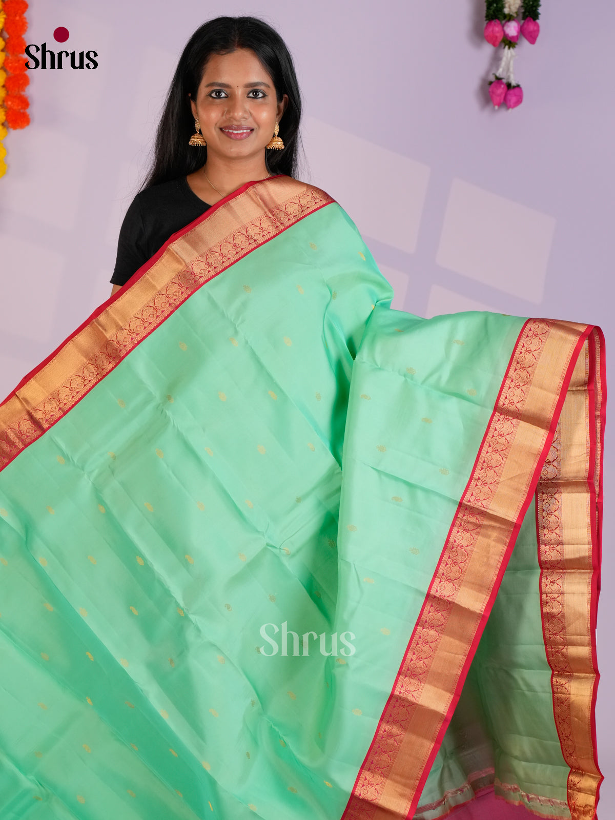 EAS12344 - Kanchipuram-halfpure Saree - Shop on Shrus.com