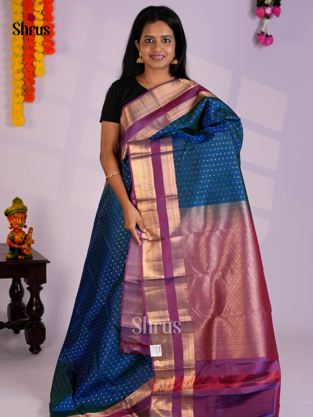 EAS12354 - Kanchipuram-halfpure Saree - Shop on Shrus.com