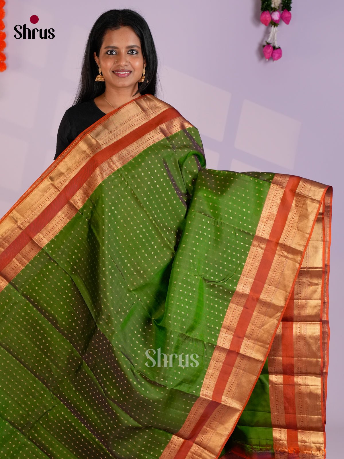 EAS12355 - Kanchipuram-halfpure Saree - Shop on Shrus.com