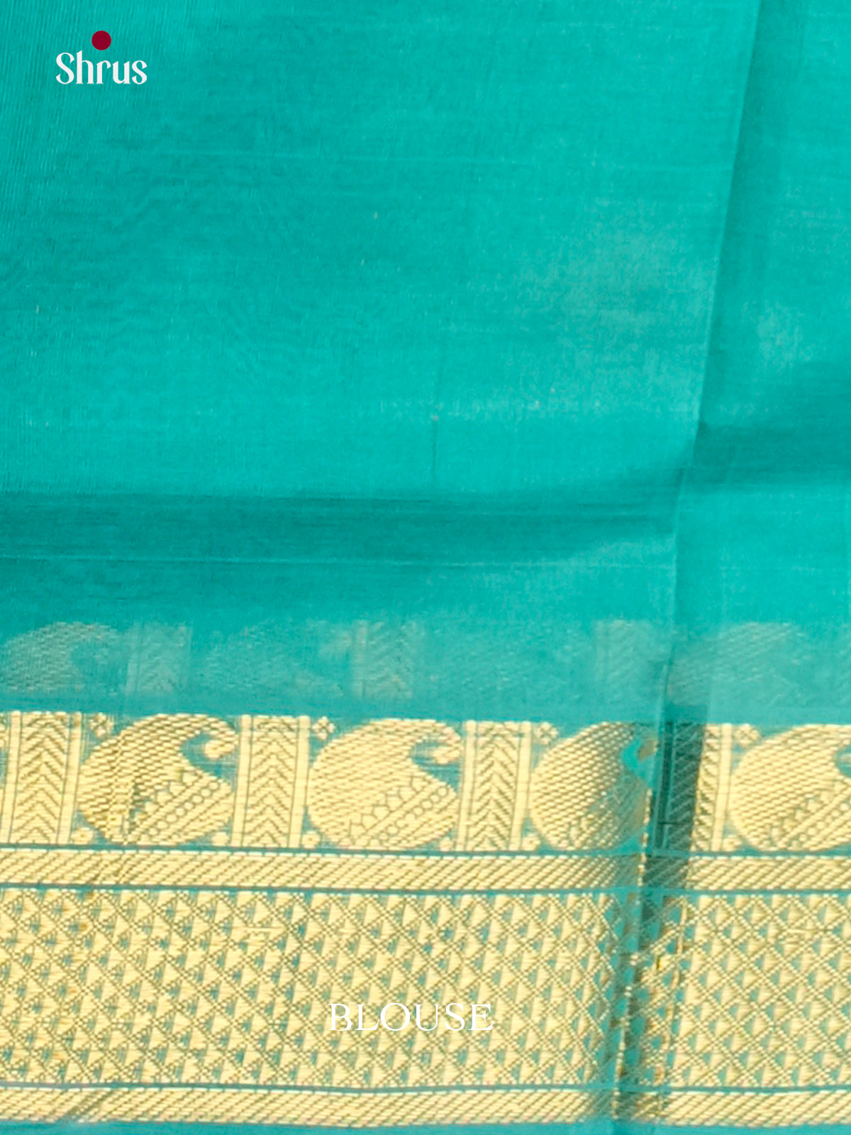 Buy Bottle Green Plain Saree with Sky Blue Zari Border with Maanga Motifs