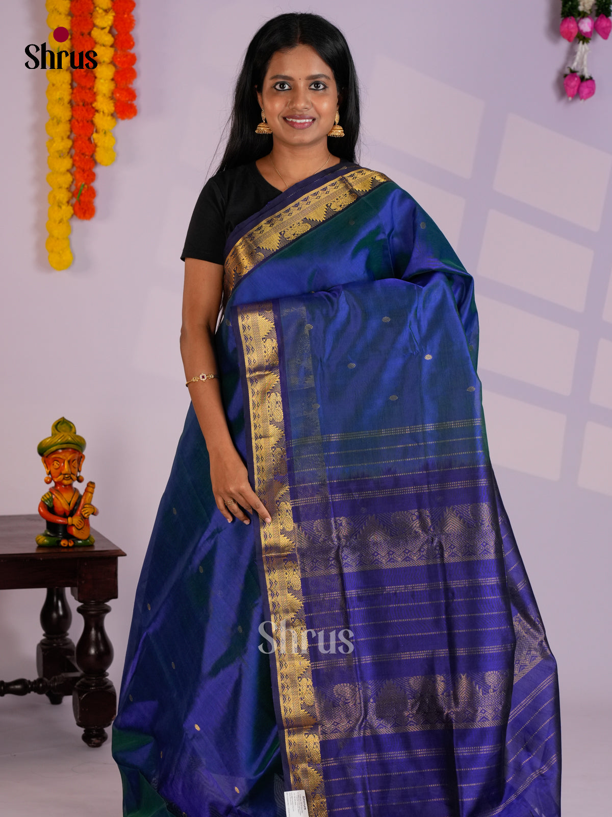EAS13277 - Silk Cotton Saree - Shop on Shrus.com