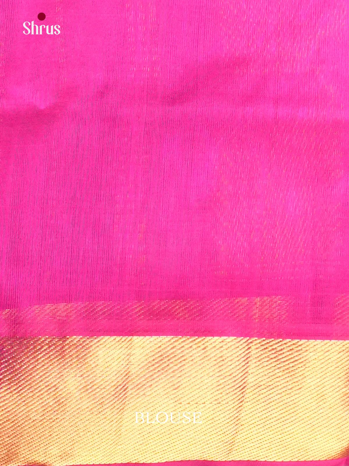Blue & Pink Silk Cotton Saree with zari buttas & contrast border -EAS13284