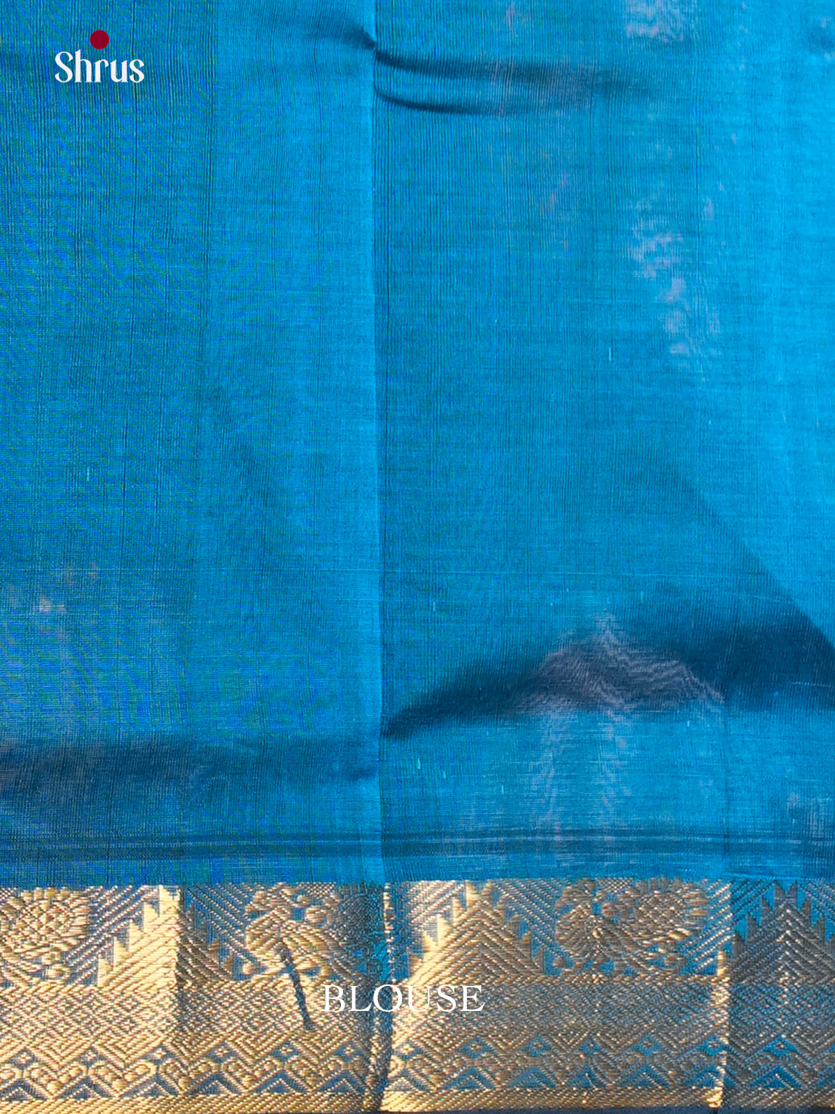 Pretty Blue single tone Silk Cotton saree gleams with zari buttas -EAS13290 - Shop on Shrus.com