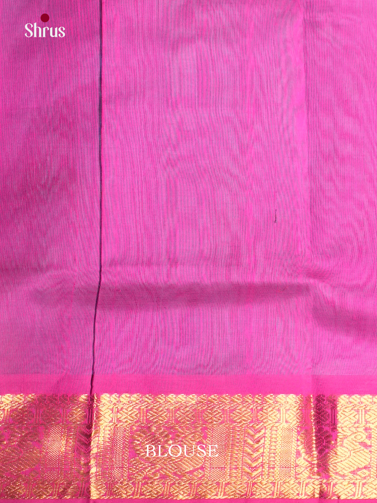 Stunning Blue & Pink Silk Cotton Saree with zari buttas & zari border- EAS13293