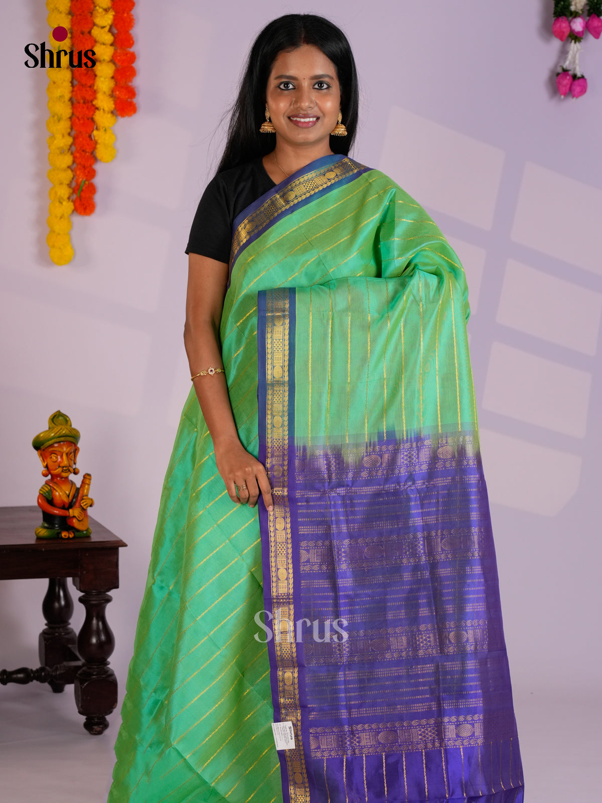 EAS13338 - Silk Cotton Saree - Shop on Shrus.com
