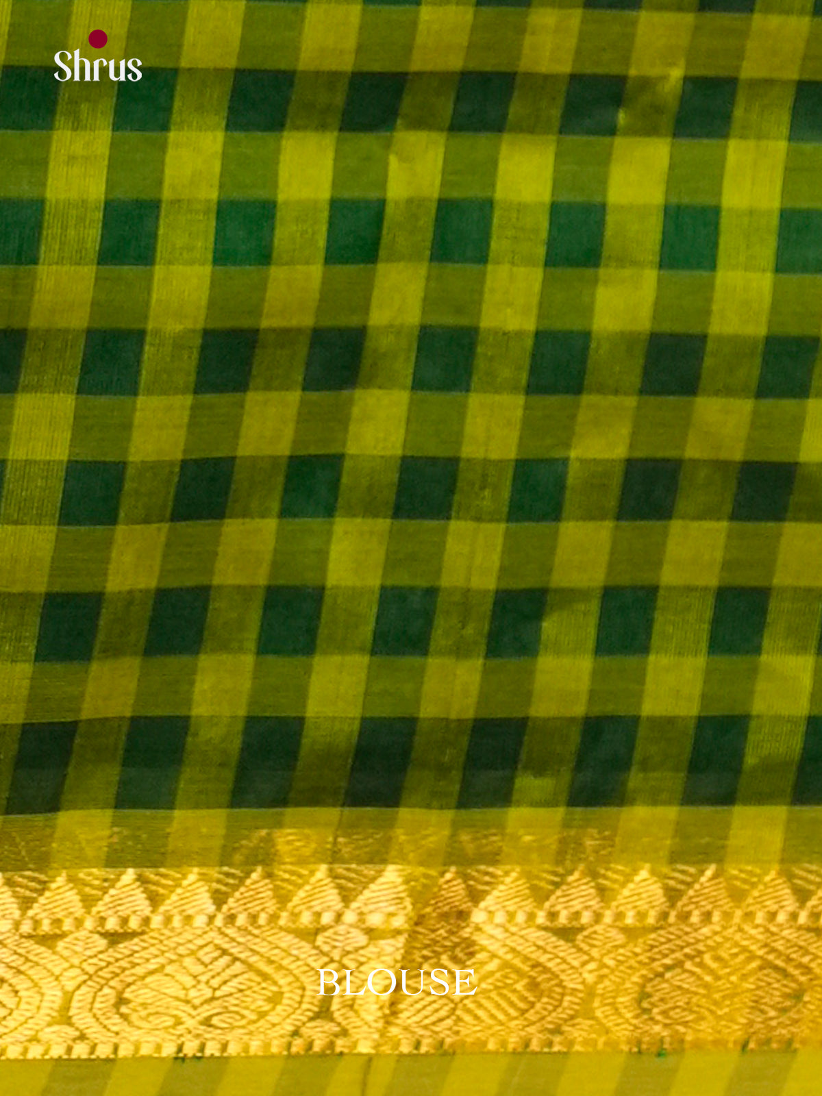 Elegant Dark & Light Green Silk Cotton Saree with checkered pallu EAS13360 -