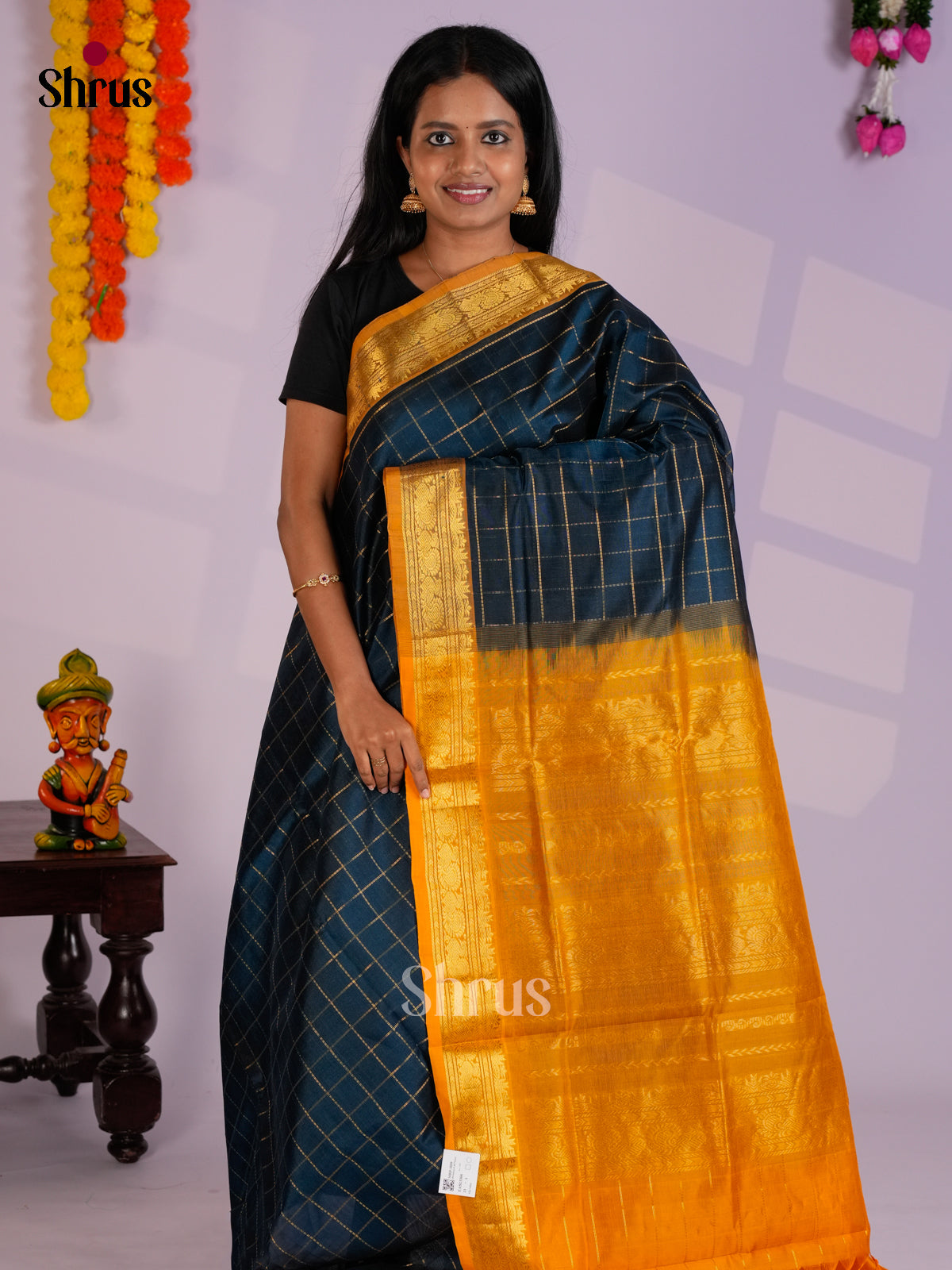 EAS13388 - Silk Cotton Saree - Shop on Shrus.com