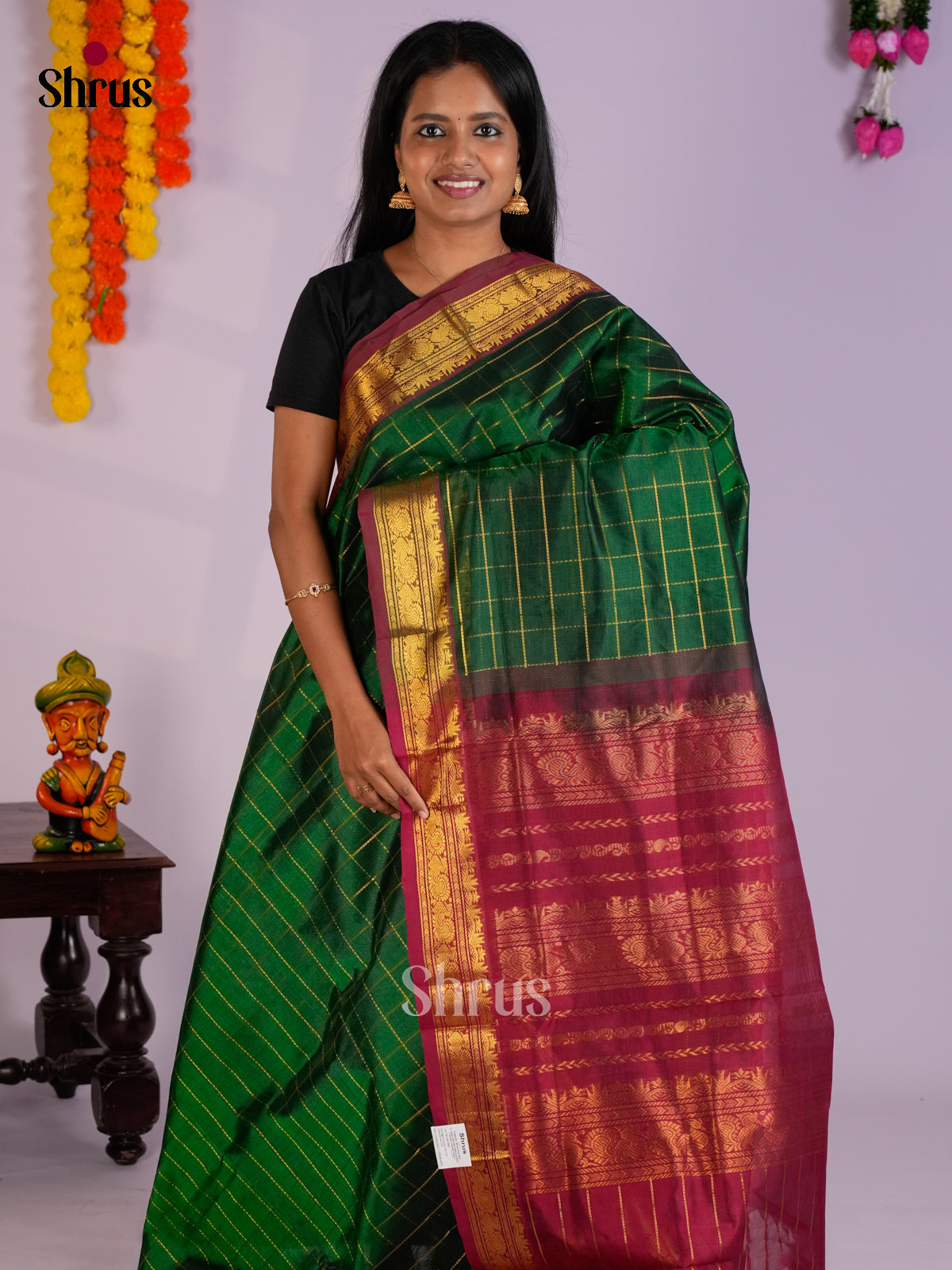 EAS13391 - Silk Cotton Saree - Shop on Shrus.com