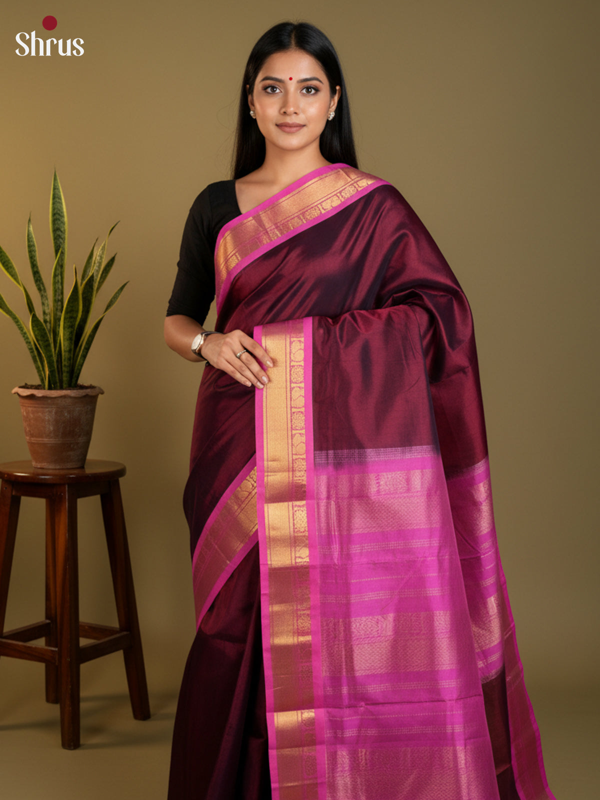 EAS13414 - silkcotton 9yards Saree - Shop on Shrus.com