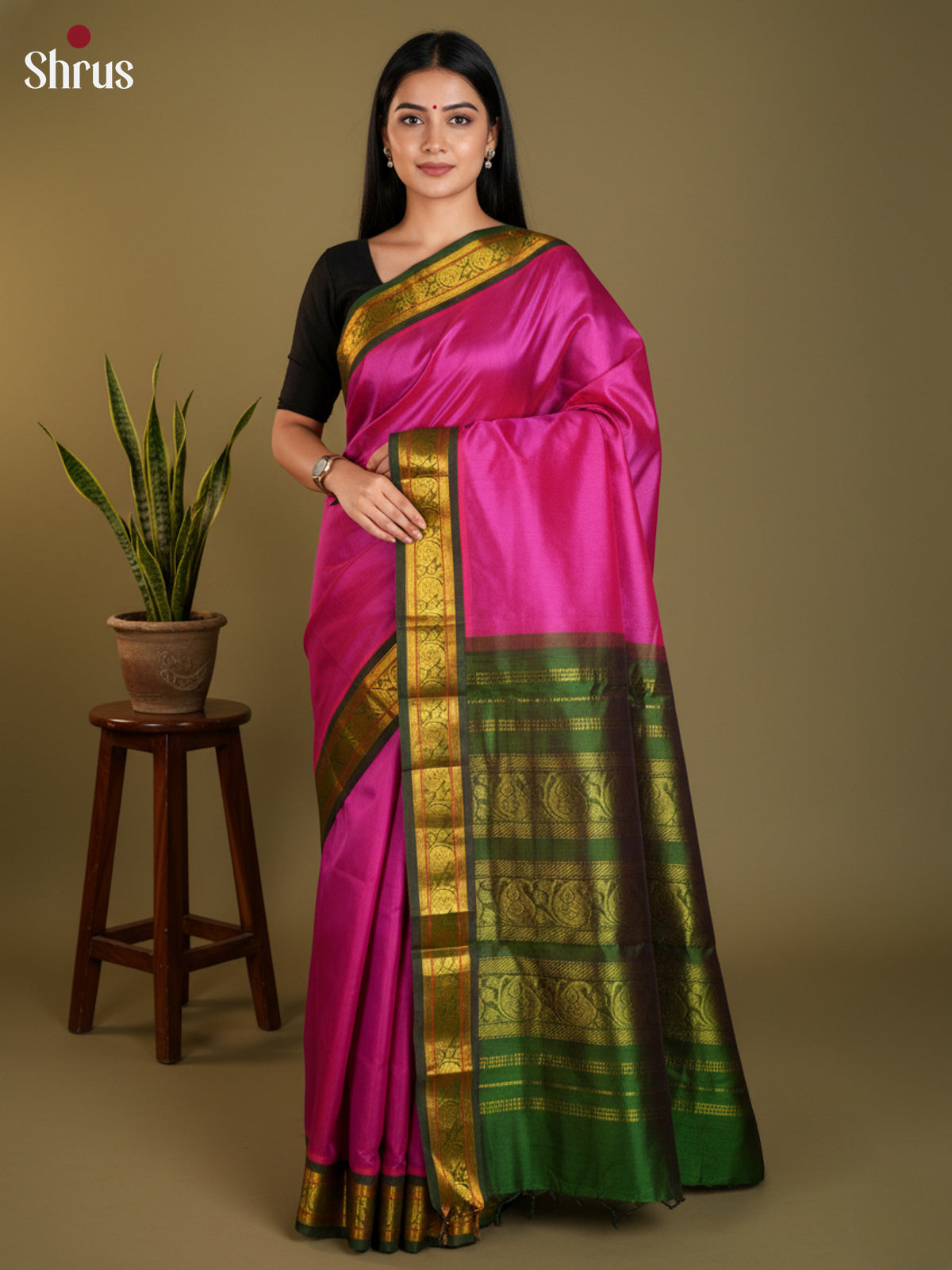 EAS13415 - silkcotton 9yards Saree - Shop on Shrus.com