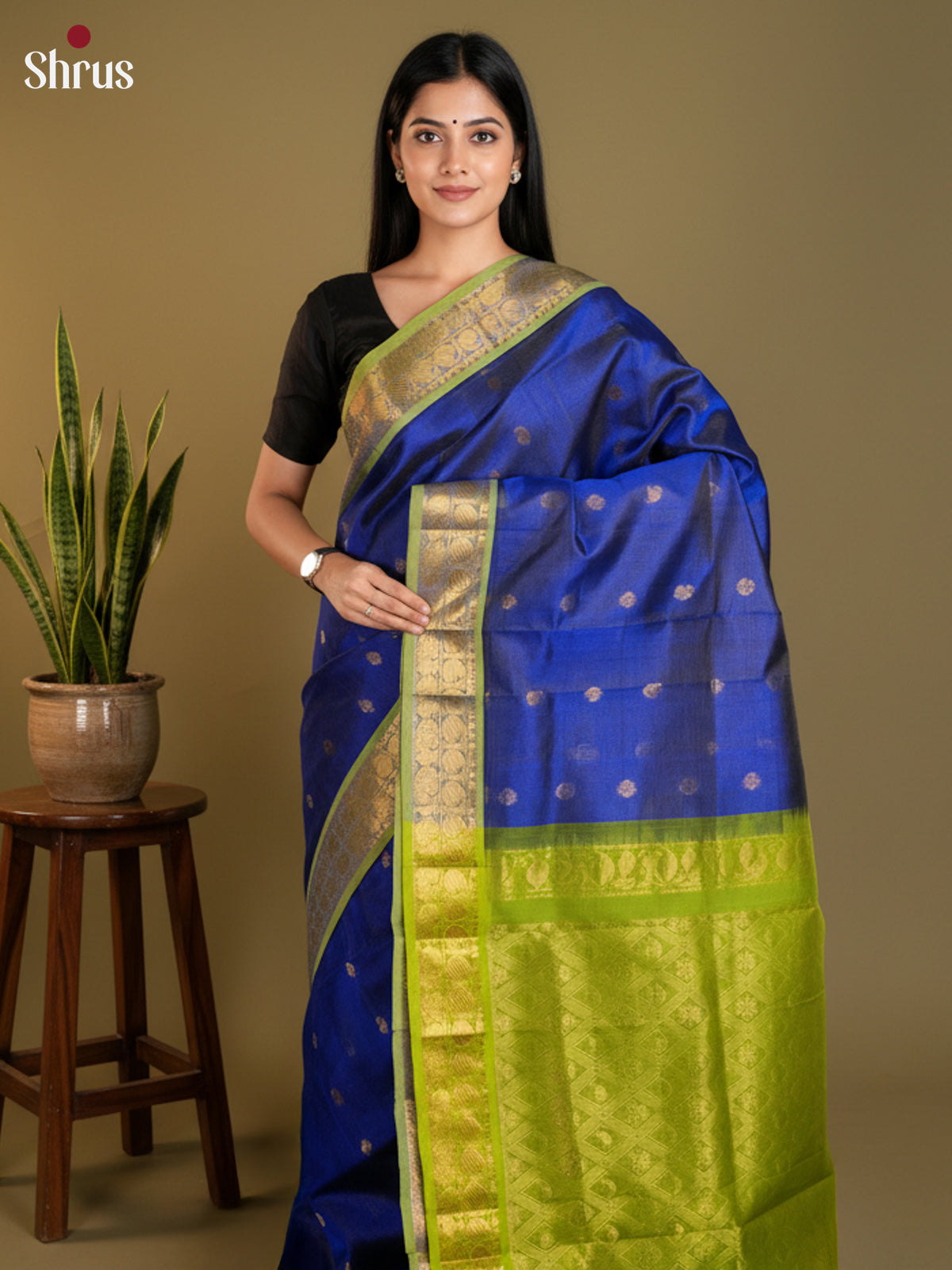 EAS13417 - silkcotton 9yards Saree - Shop on Shrus.com