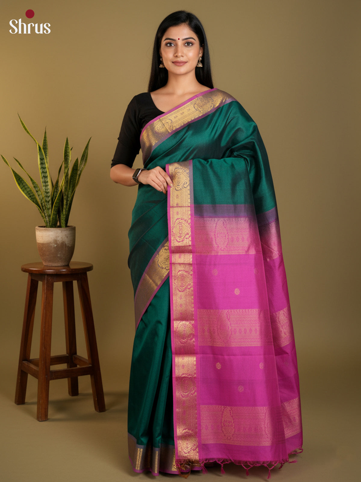 EAS13424 - silkcotton 9yards Saree - Shop on Shrus.com