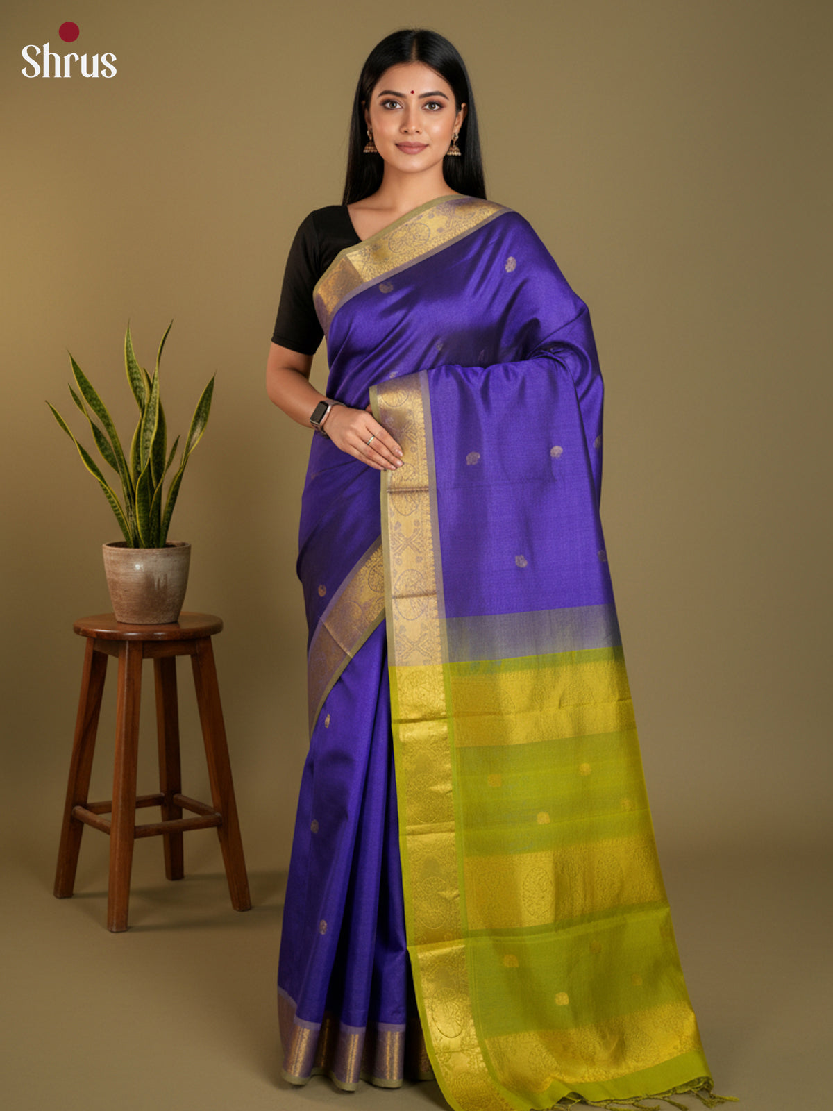 EAS13436 - silkcotton 9yards Saree - Shop on Shrus.com