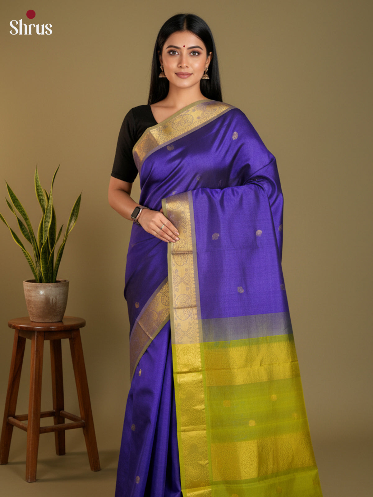 EAS13436 - silkcotton 9yards Saree - Shop on Shrus.com