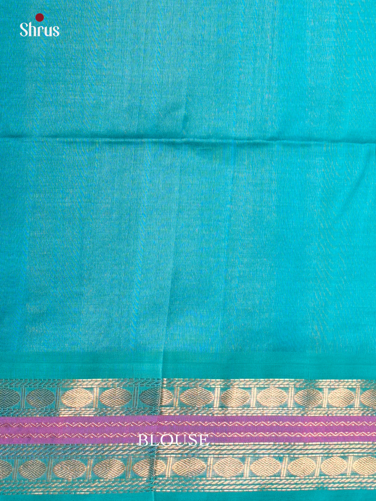 Vibrant Blue & Teal Silk Cotton Saree with zari buttas & traditional border -EAS19030