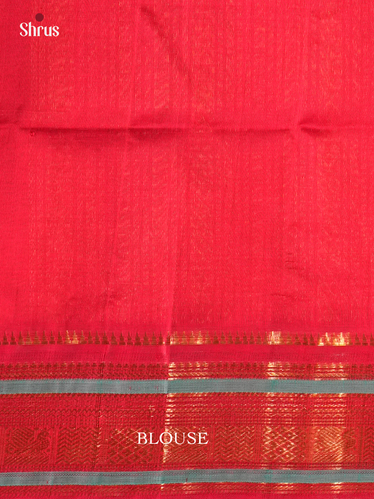 Serene Green & Red Silk Cotton Saree with zari checks & korvai zari border-EAS19032