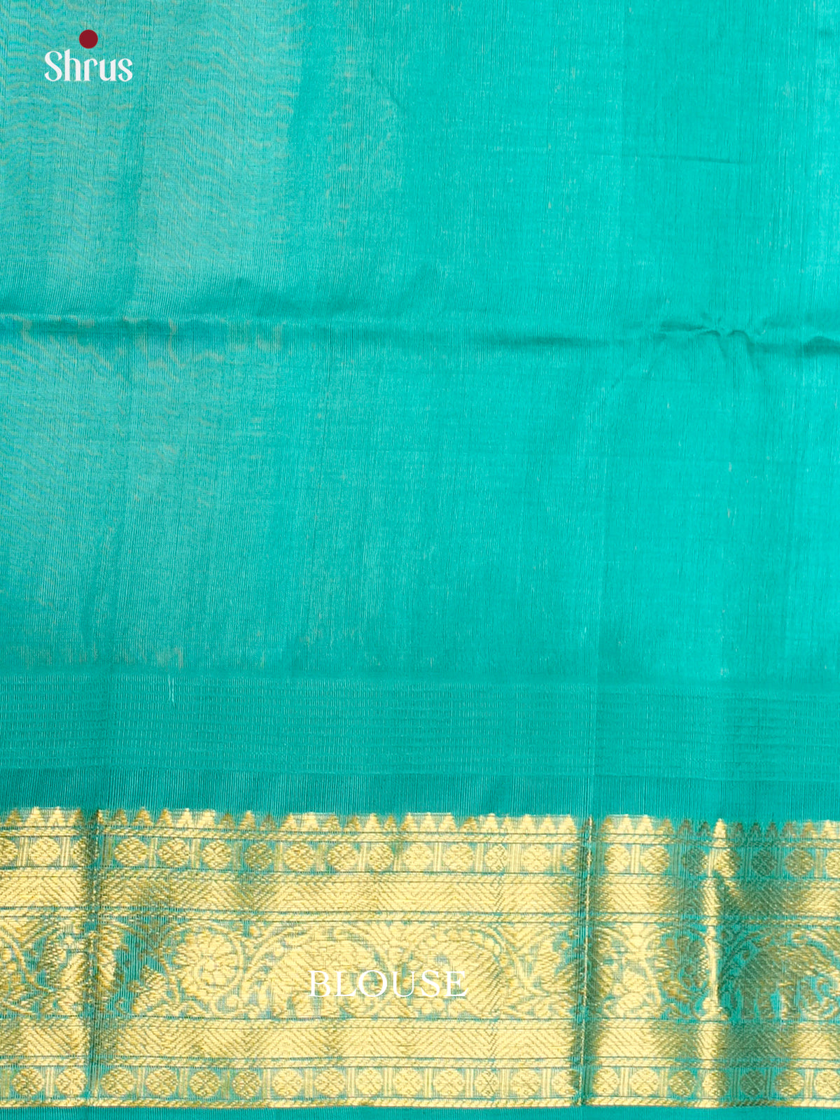 Vibrant Blue & Teal Silk Cotton saree with zari Checks & korvai border - EAS19036