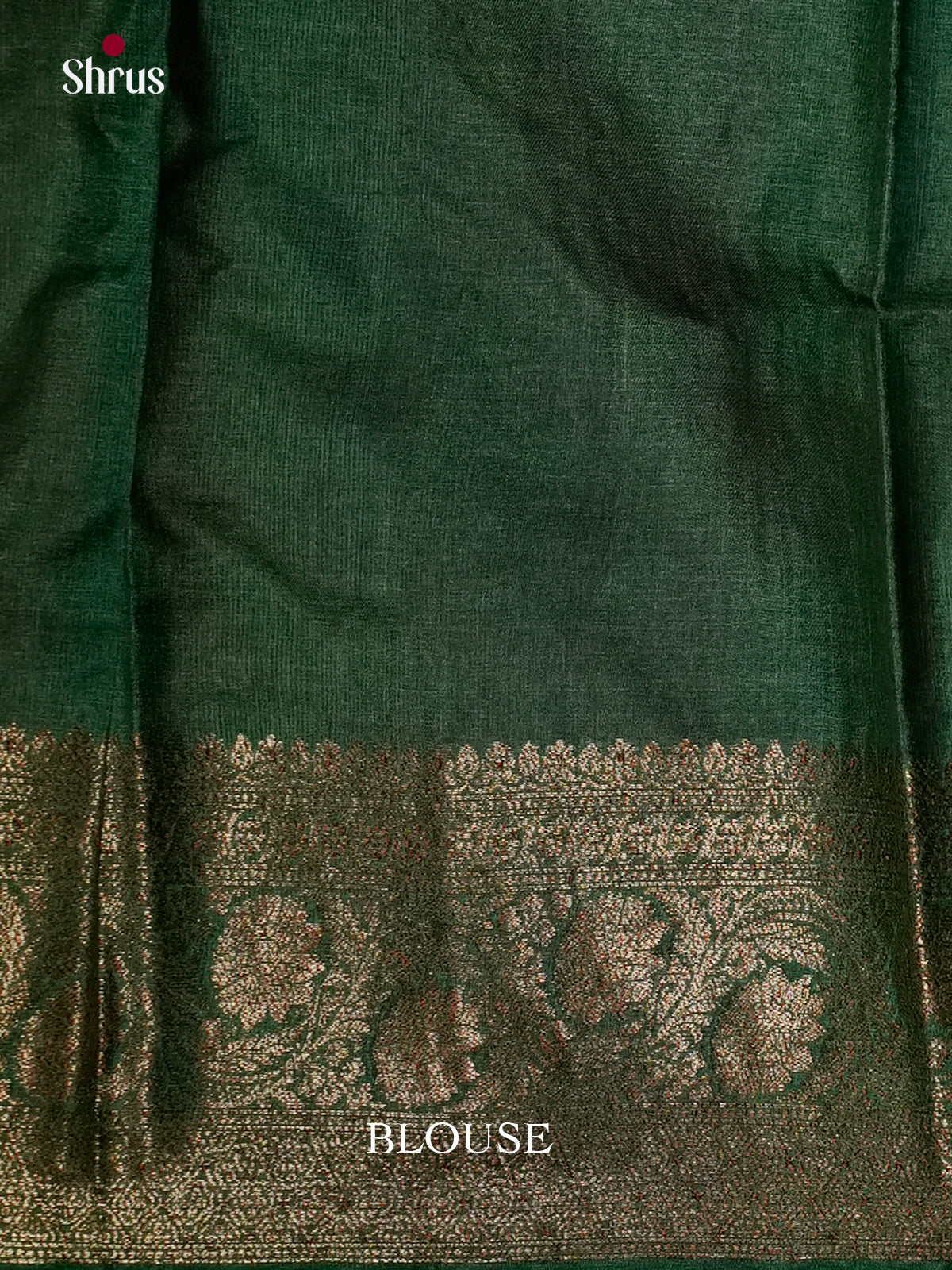 Bright Red & Green Banarasi Tussar Saree gleams with gold zari floral buttas - EAS20021 - Shop on Shrus.com