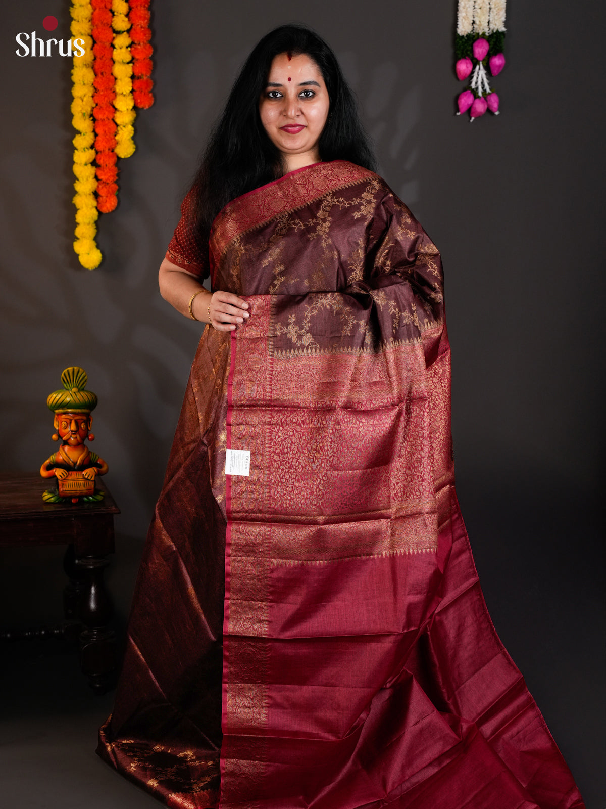 EAS20025 - Banarasi Tussar Saree - Shop on Shrus.com