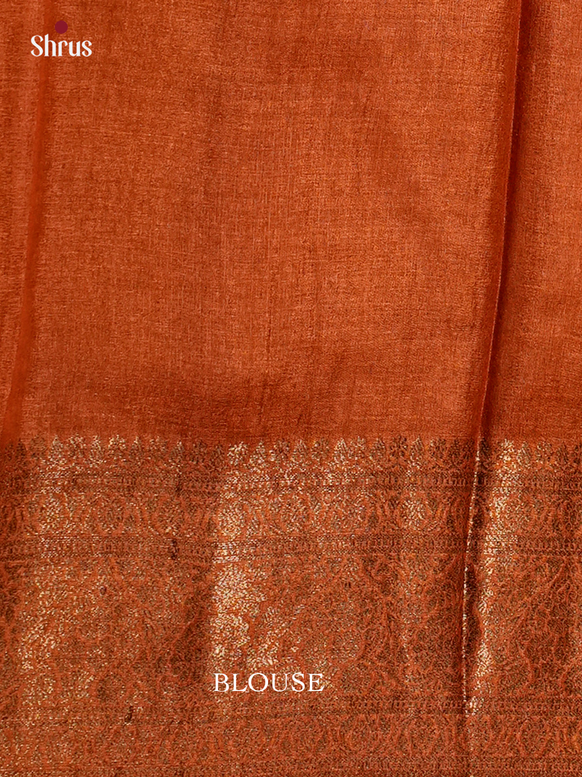Lustrous Mustard & Brick Banarasi Tussar Saree gleams with zari buttas & rich border - EAS20051