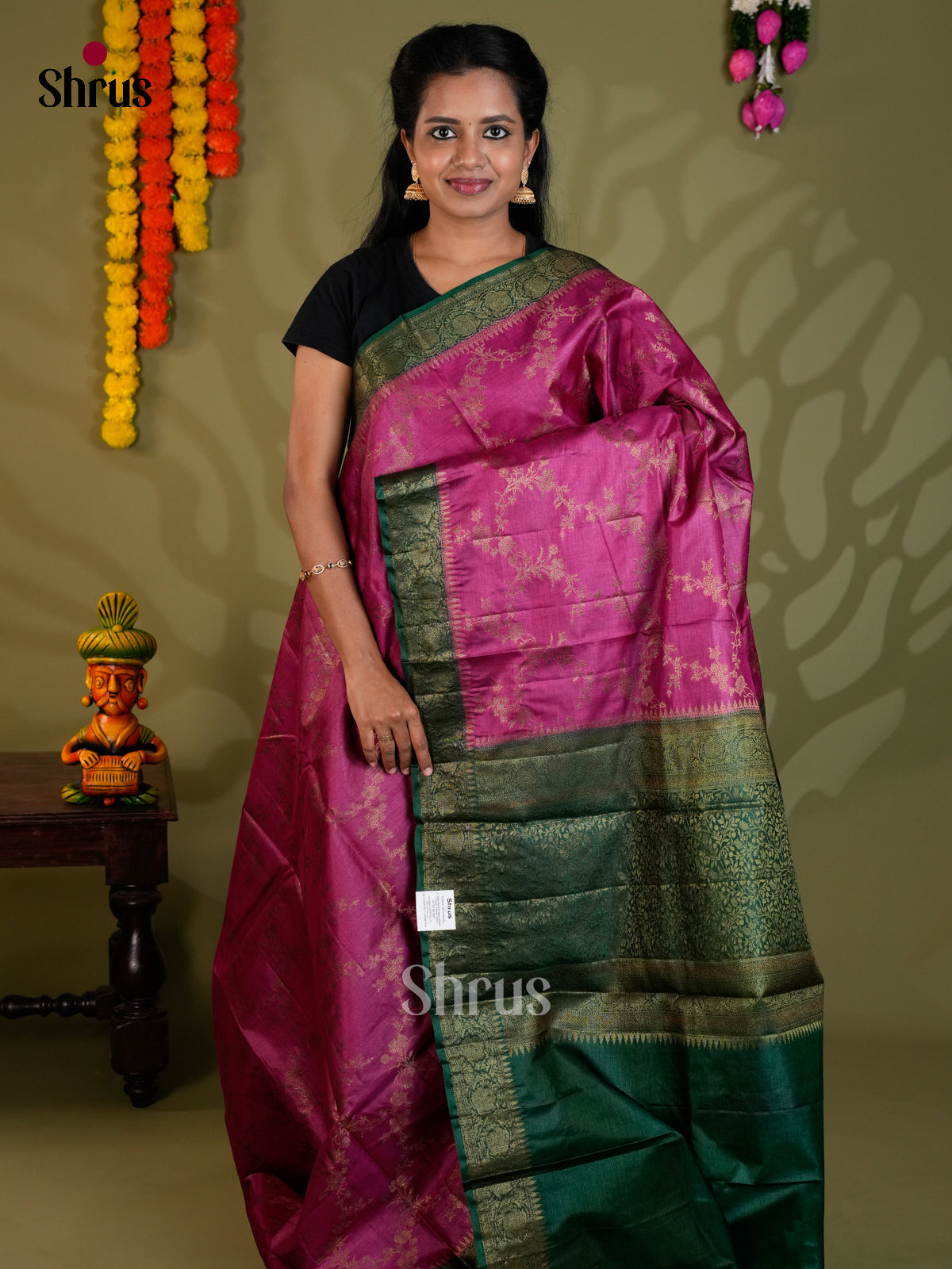 EAS20060 - Banarasi Tussar Saree - Shop on Shrus.com