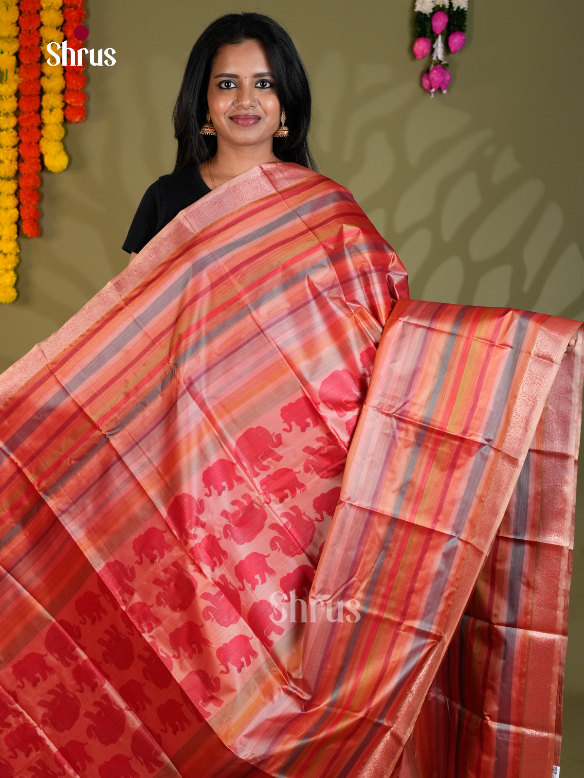 EAS21173 - Kanchipuram-halfpure Saree - Shop on Shrus.com