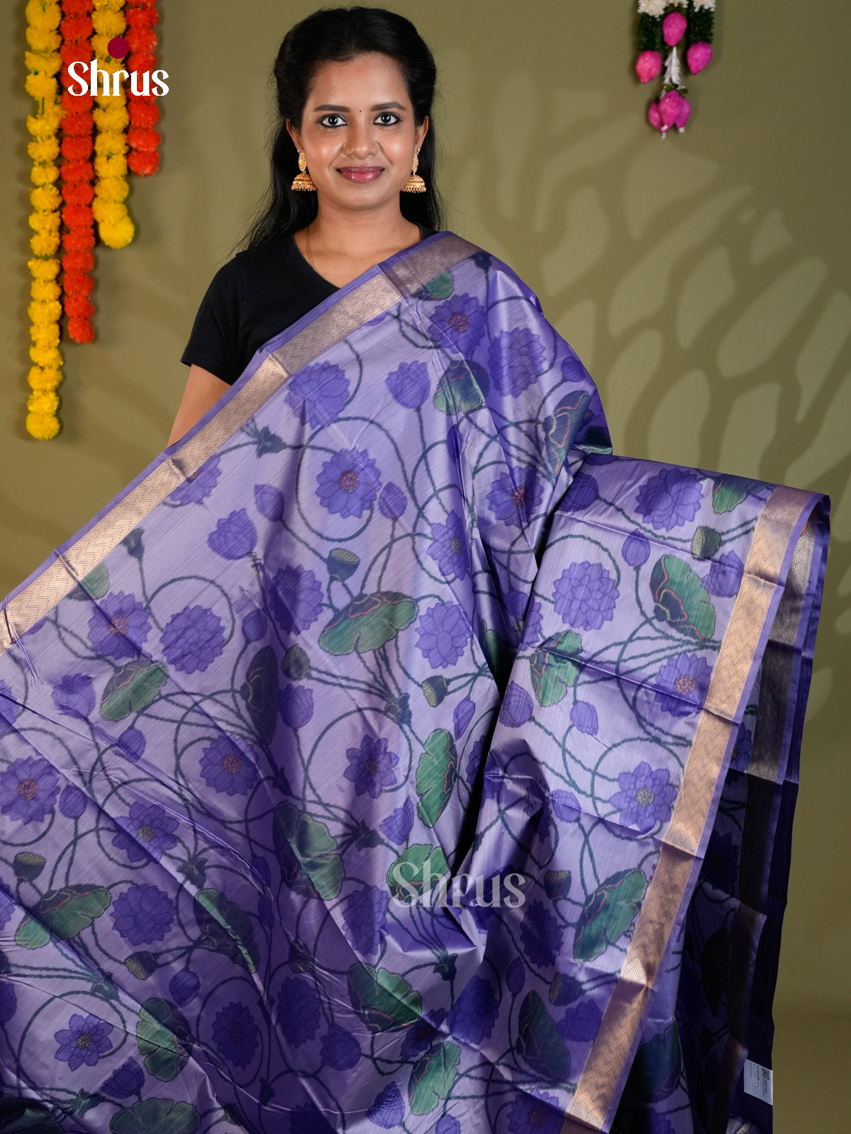EAS21205 - Kanchipuram-halfpure Saree - Shop on Shrus.com