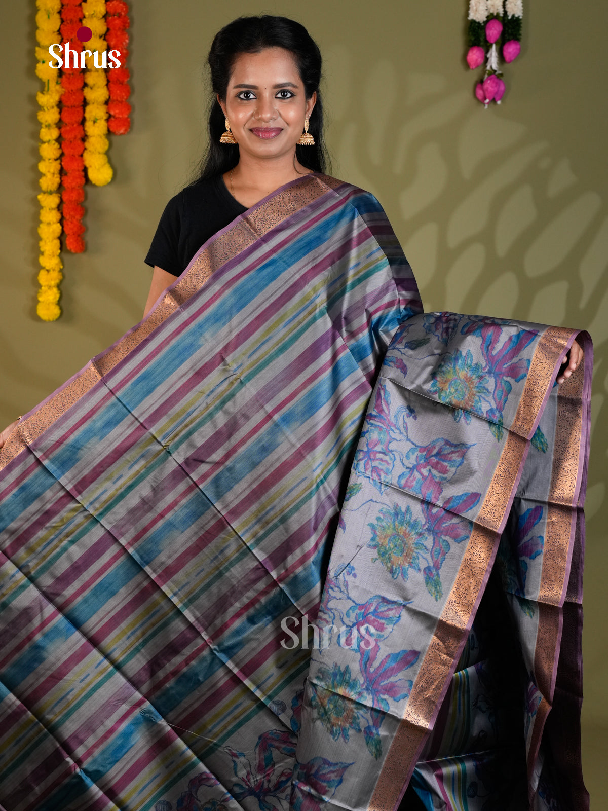 EAS21218 - Kanchipuram-halfpure Saree - Shop on Shrus.com