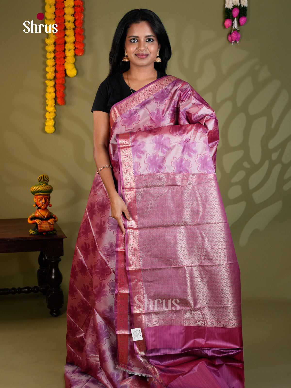 EAS21222 - Kanchipuram-halfpure Saree - Shop on Shrus.com