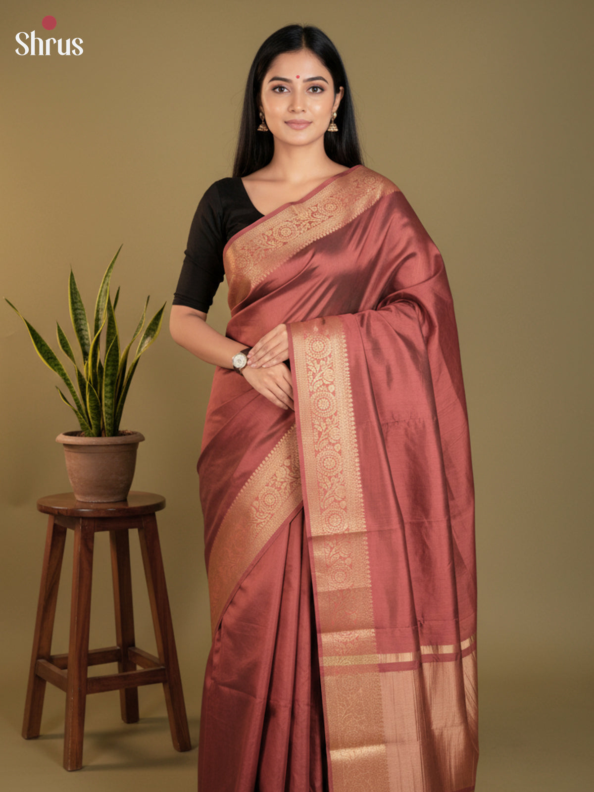 Arakku Maroon- Semi Rawsilk Saree - EAS21264 - Shop on Shrus.com