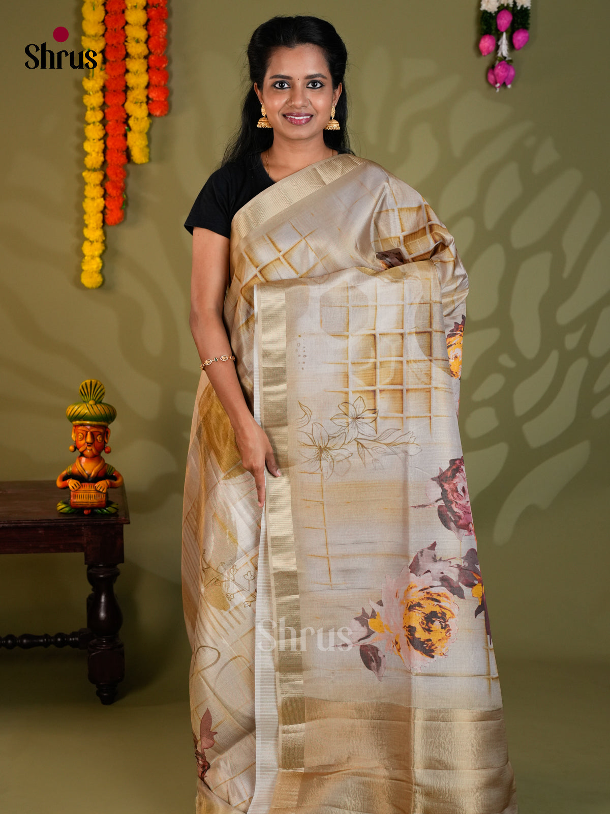 Grey- Semi Rawsilk - Saree -EAS22046 - Shop on Shrus.com