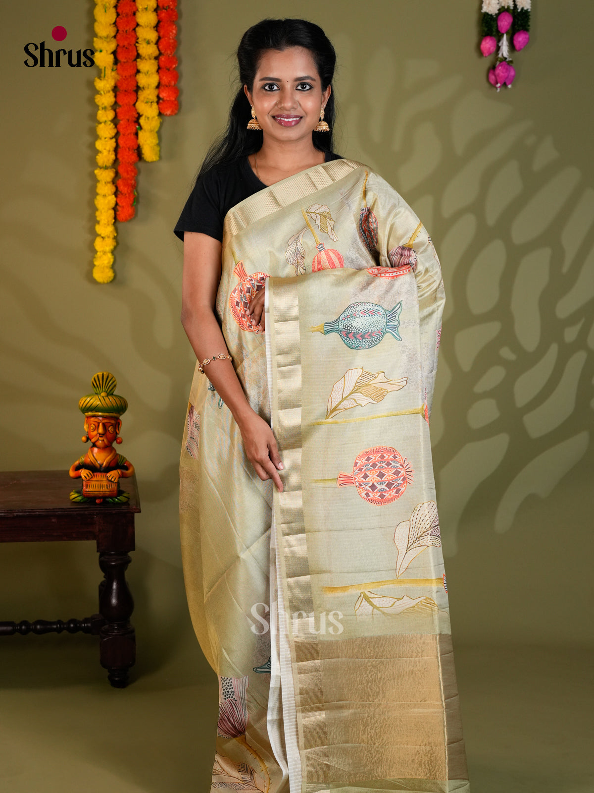 Grey - Semi Rawsilk - Saree- EAS22066 - Shop on Shrus.com