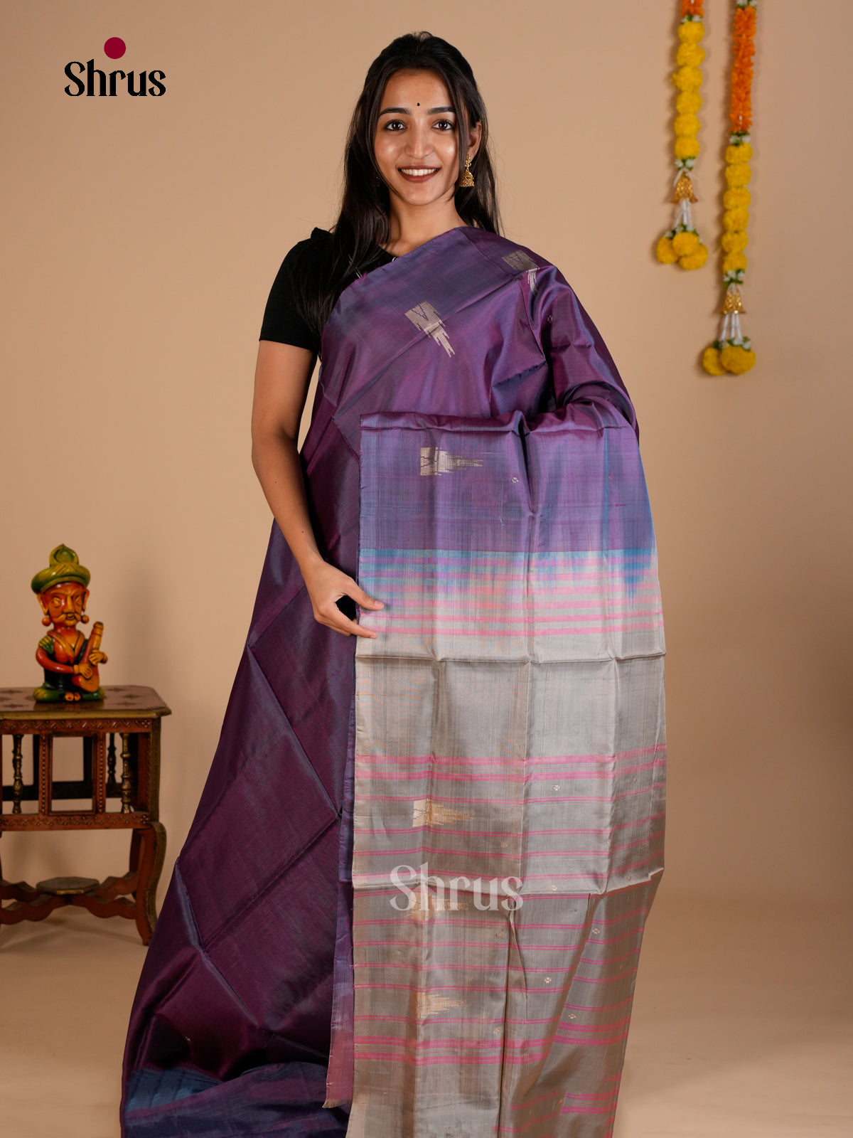 EAS23020 - Banana Pith without blouse - Saree - Shop on Shrus.com