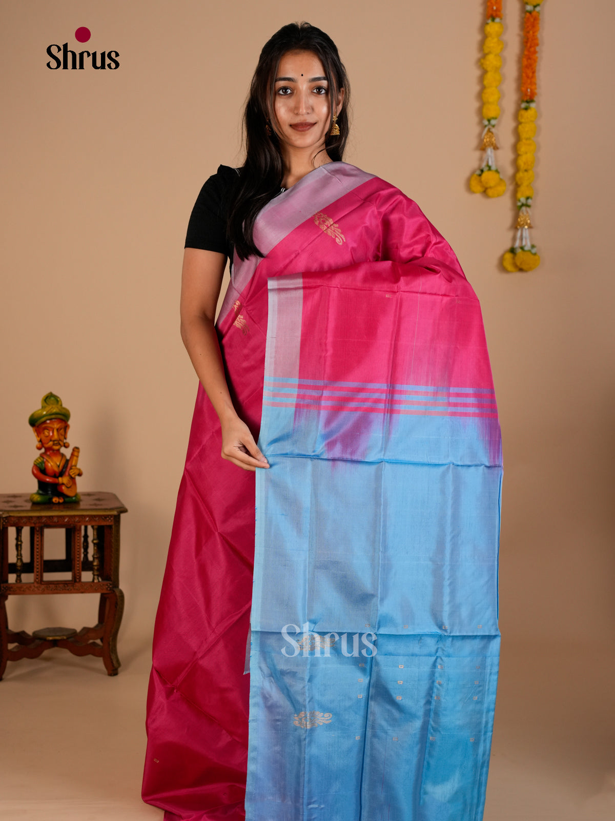 EAS23047 - Banana Pith without blouse - Saree - Shop on Shrus.com