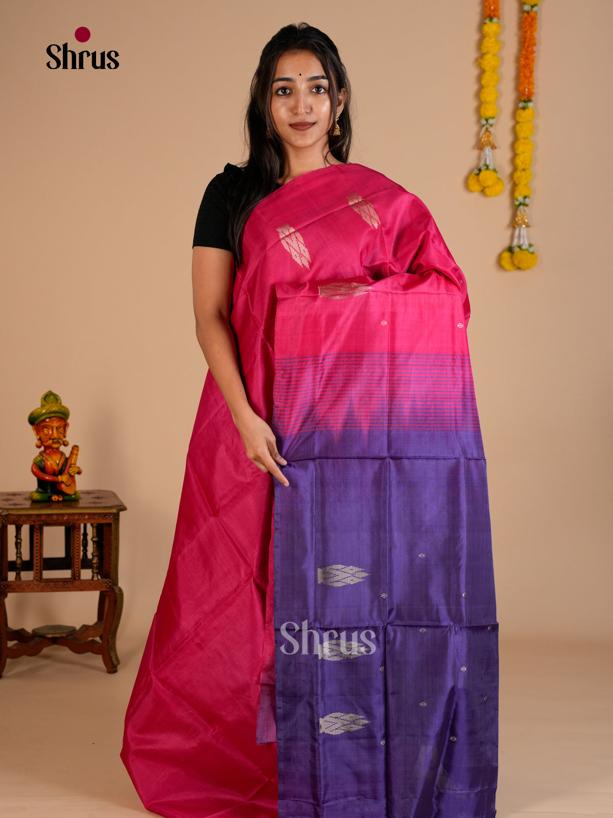 EAS23053 - Banana Pith without blouse - Saree - Shop on Shrus.com