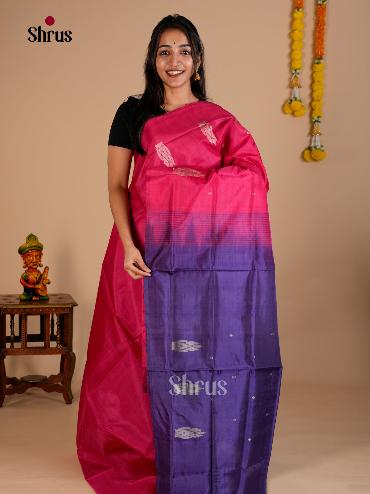 EAS23087 - Banana Pith without blouse - Saree - Shop on Shrus.com