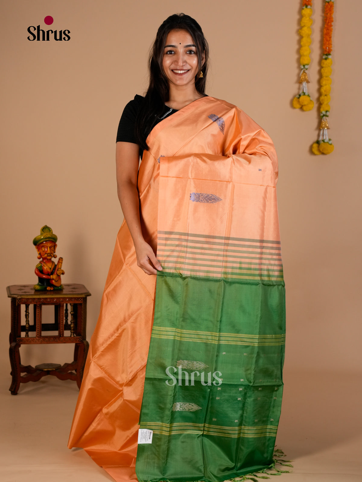 EAS23092 - Banana Pith without blouse - Saree - Shop on Shrus.com