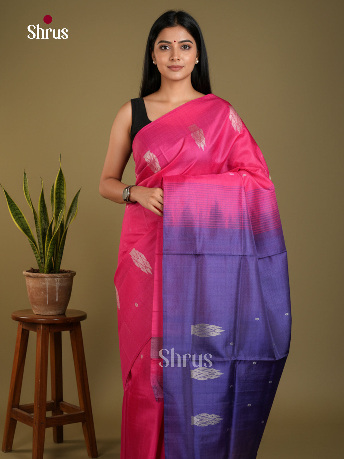 EAS23106 - Banana Pith without blouse - Saree - Shop on Shrus.com