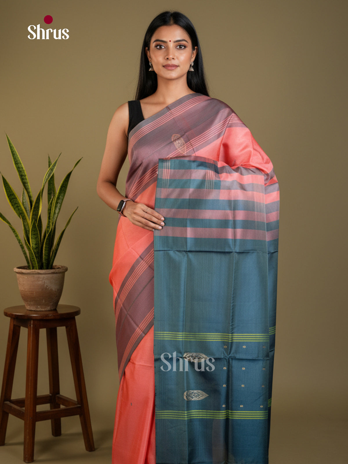 EAS23109 - Banana Pith without blouse - Saree - Shop on Shrus.com
