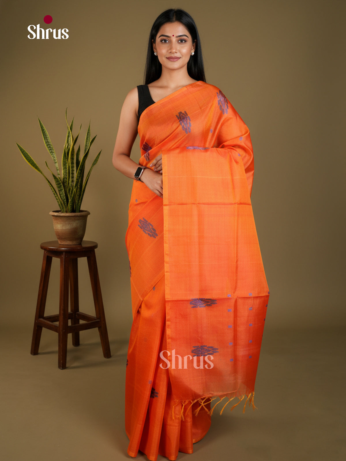EAS23129 - Banana Pith without blouse - Saree - Shop on Shrus.com