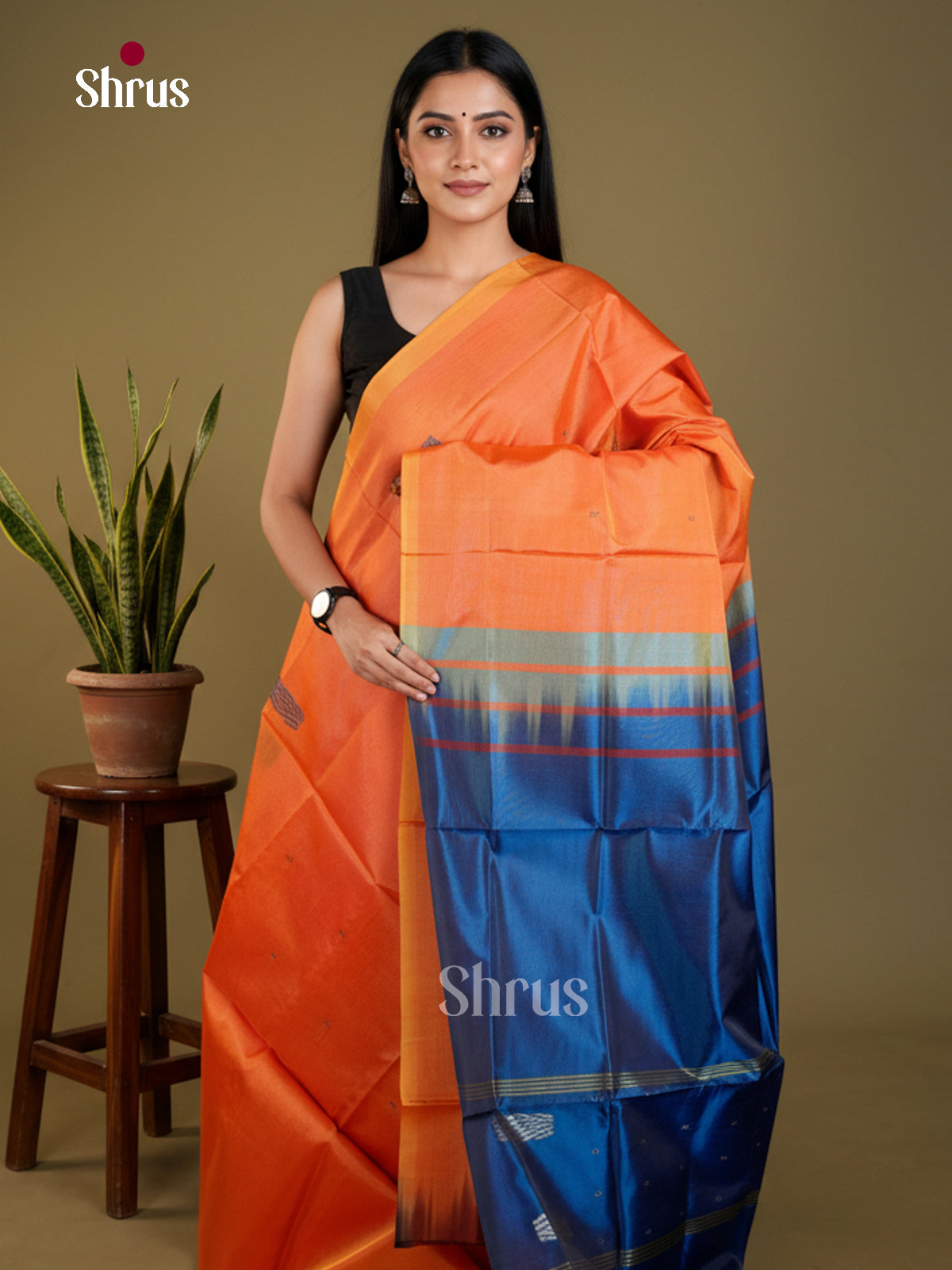 EAS23131 - Banana Pith without blouse - Saree - Shop on Shrus.com