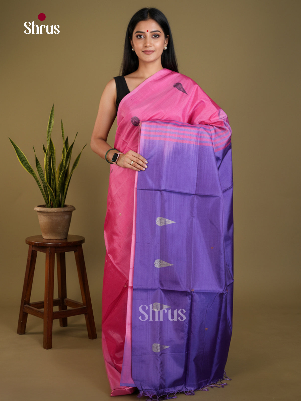 EAS23137 - Banana Pith without blouse - Saree - Shop on Shrus.com