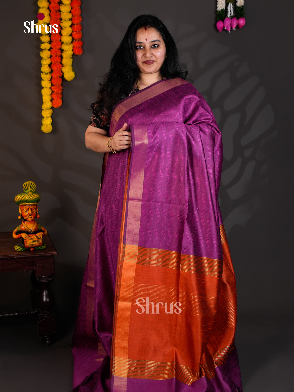 Violet & Brick - Semi Rawsilk - Saree-EAS24007