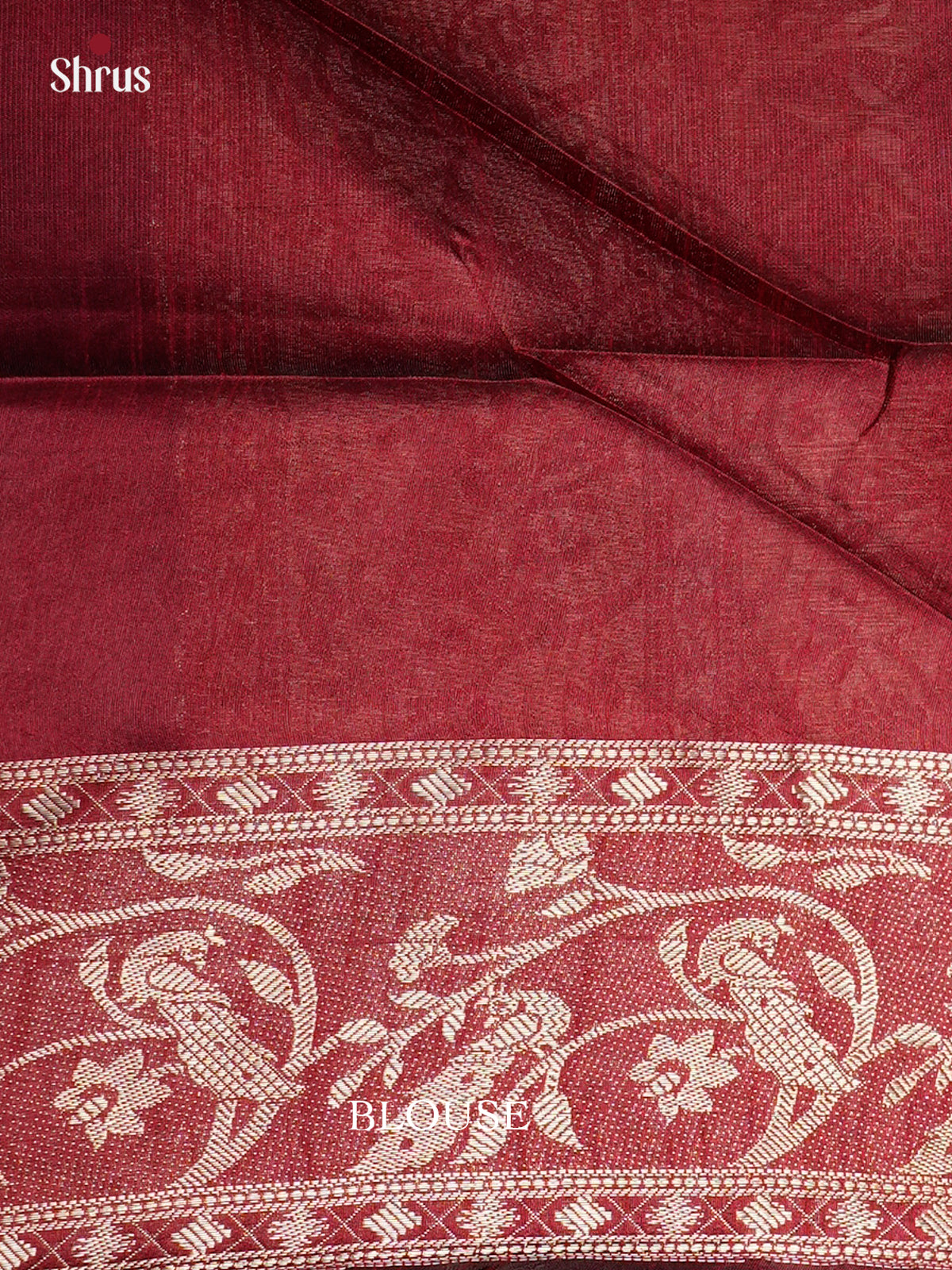 Blue & Maroon - Semi Rawsilk - Saree- EAS24050