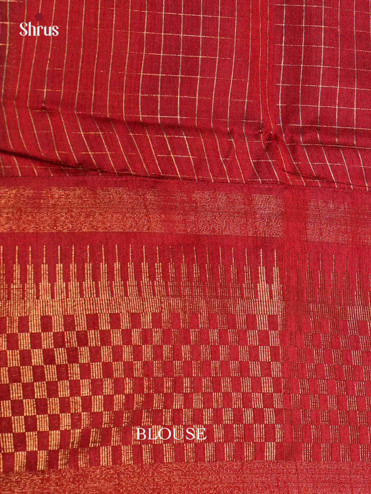 dark Green & Red- Semi Rawsilk - Saree -EAS24109 - Shop on Shrus.com