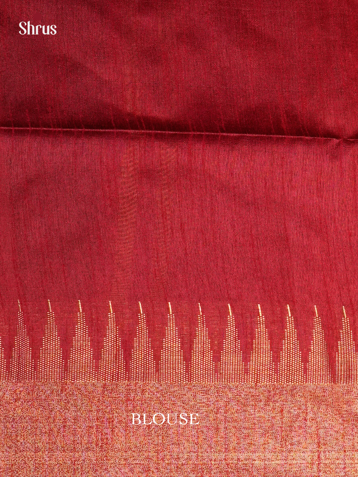 Dark green & Red - Semi Rawsilk - Saree-EAS24266 - Shop on Shrus.com