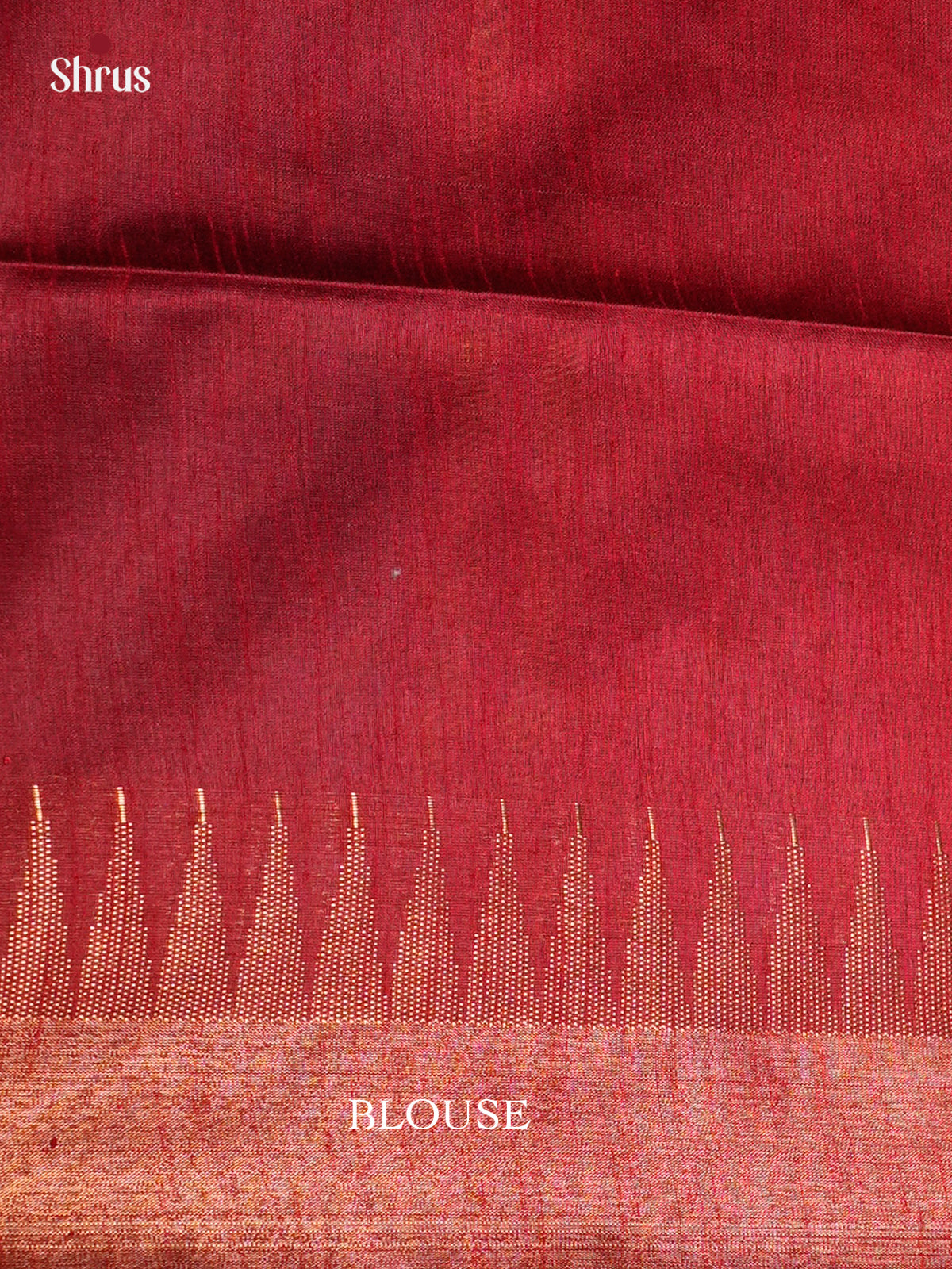 Blue & Red - Semi Rawsilk - Saree- EAS24267