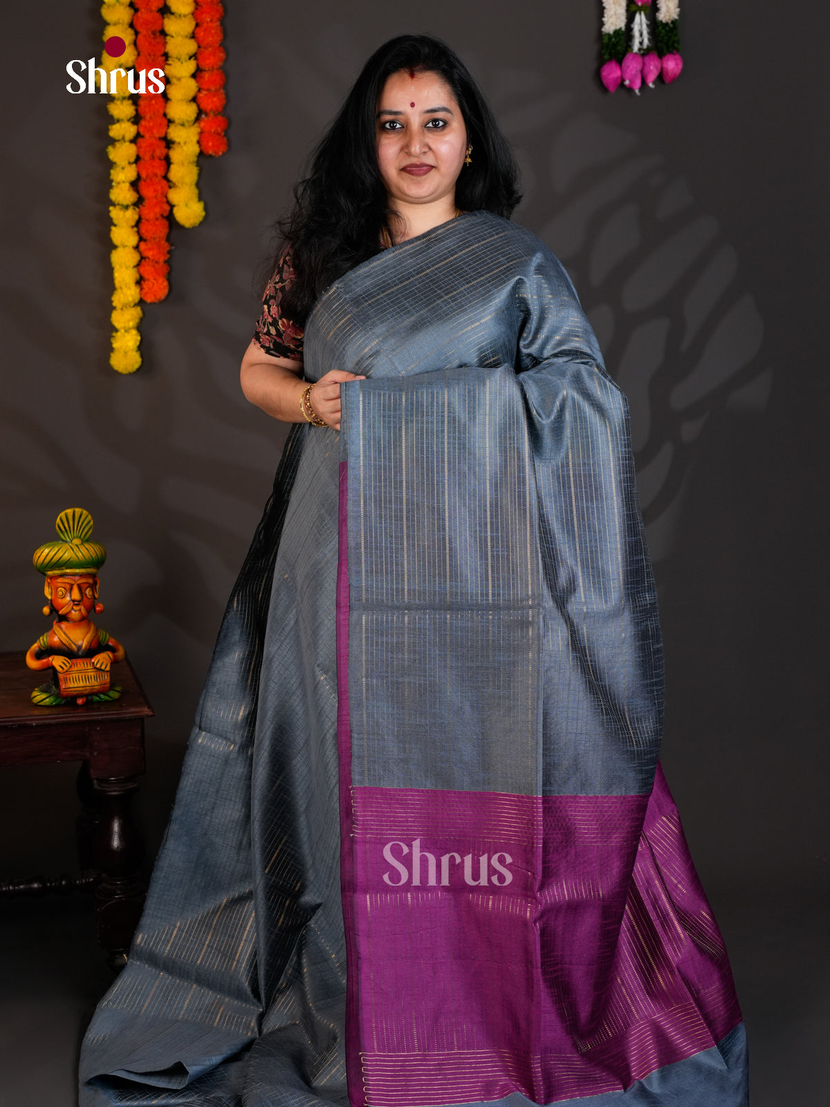EAS24283 - Semi Rawsilk - Saree - Shop on Shrus.com