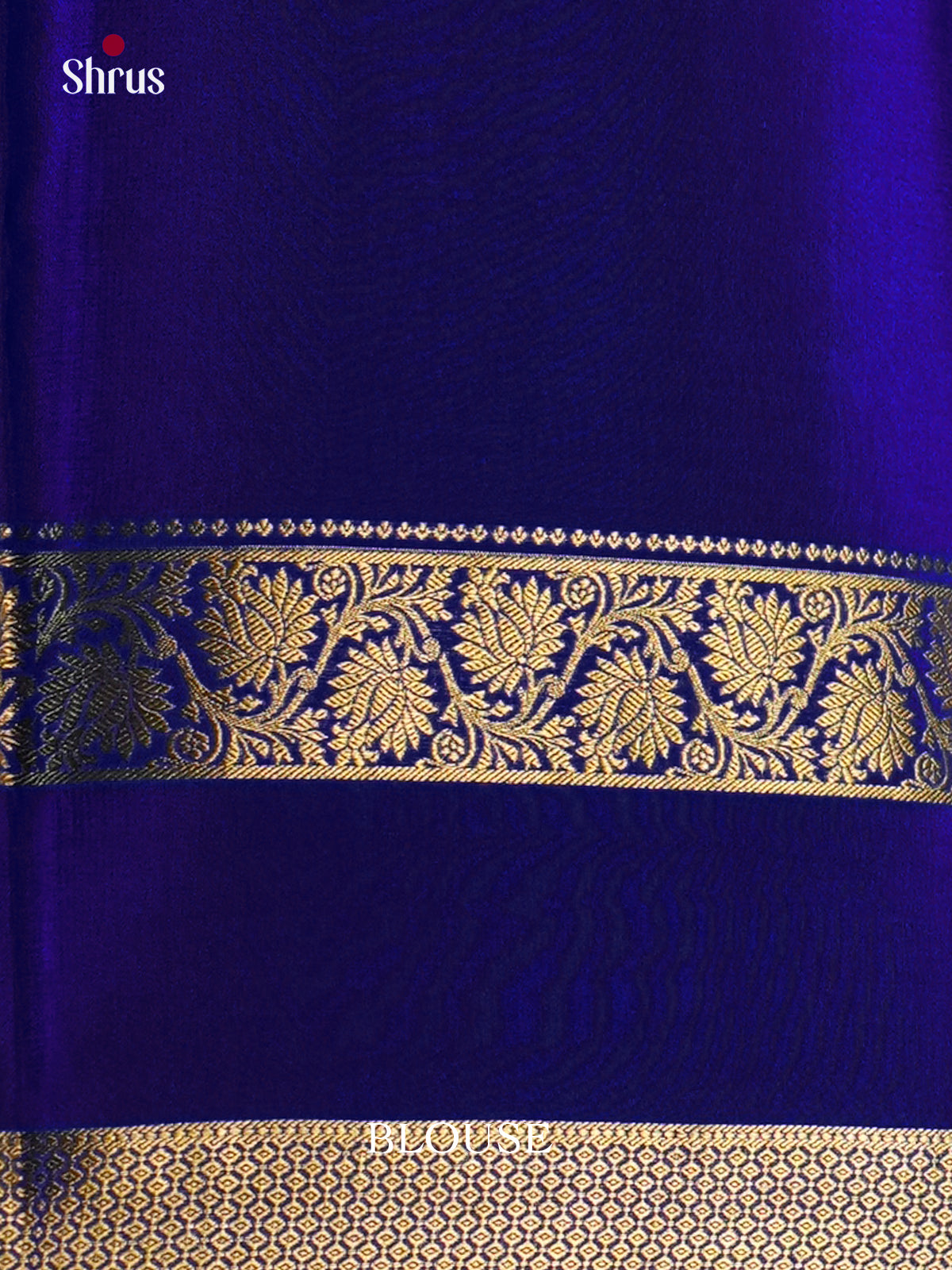 Royal Blue Mysore Silk Saree with zari checks & rettaipet border - Shop on Shrus.com